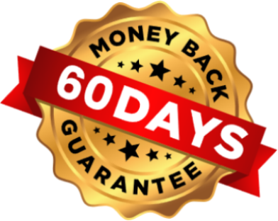 60 day satisfaction guarantee badge indicating a risk free purchase period
